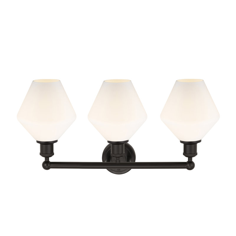 Éclairage pour meuble-lavabo 3 lumières Amylea, Boîtier blanc mat, Bronze frotté à l'huile