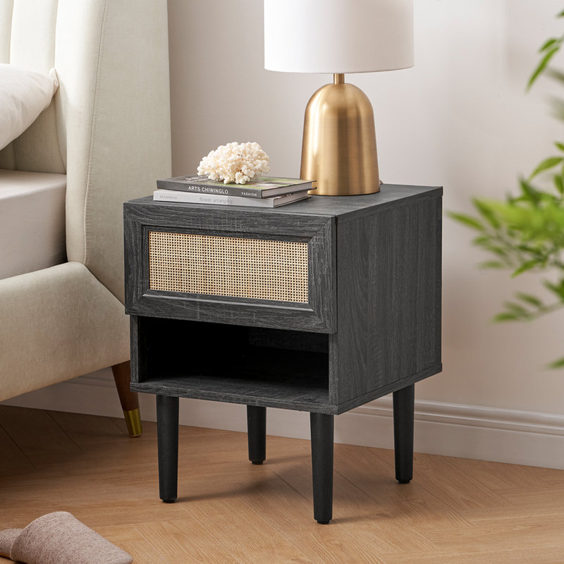 Gilus Nesting Tables with Storage, Black