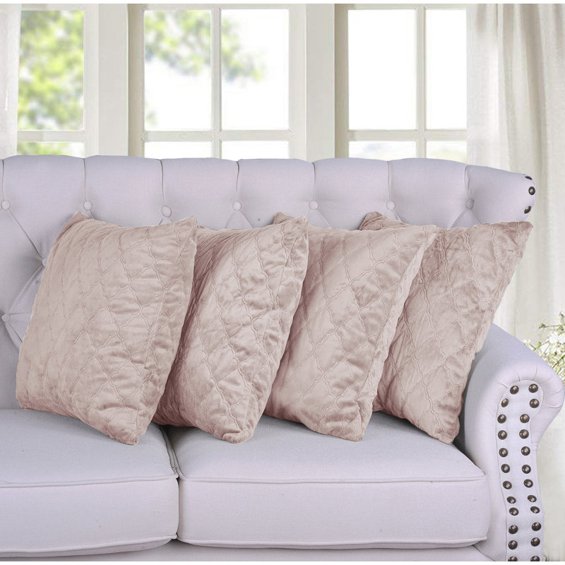 Micro Mink Throw Pillow Covers, Rose