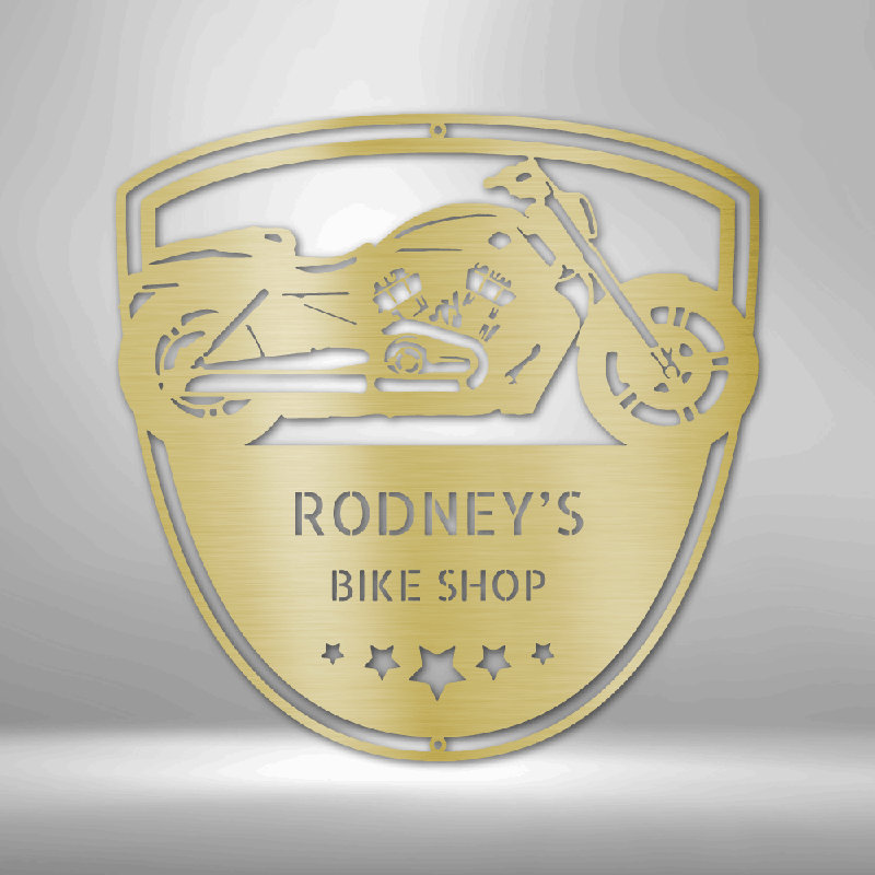 Décoration murale personnalisée «You Get Old When You Stop Riding» monogramme en acier, Doré, Oui