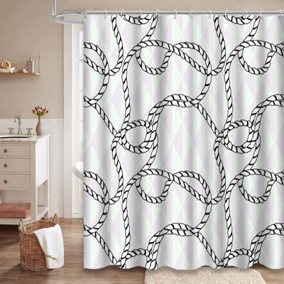 Rideau de douche sans couture avec 12 crochets