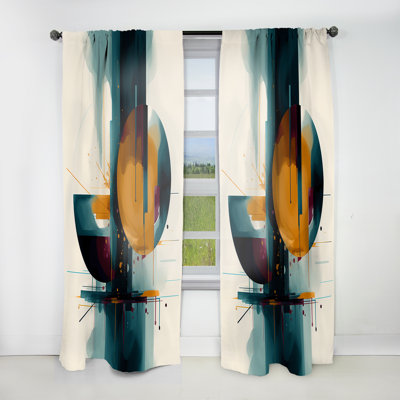 The Geometry Of Light III - Modern Velvet Curtain - Room Darkening - 1 panel