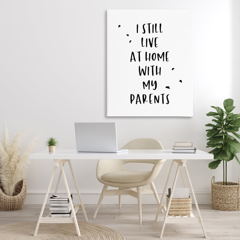 "Live with Parents", art mural sur toile par Anna Quach, H 48 po x l 36 po
