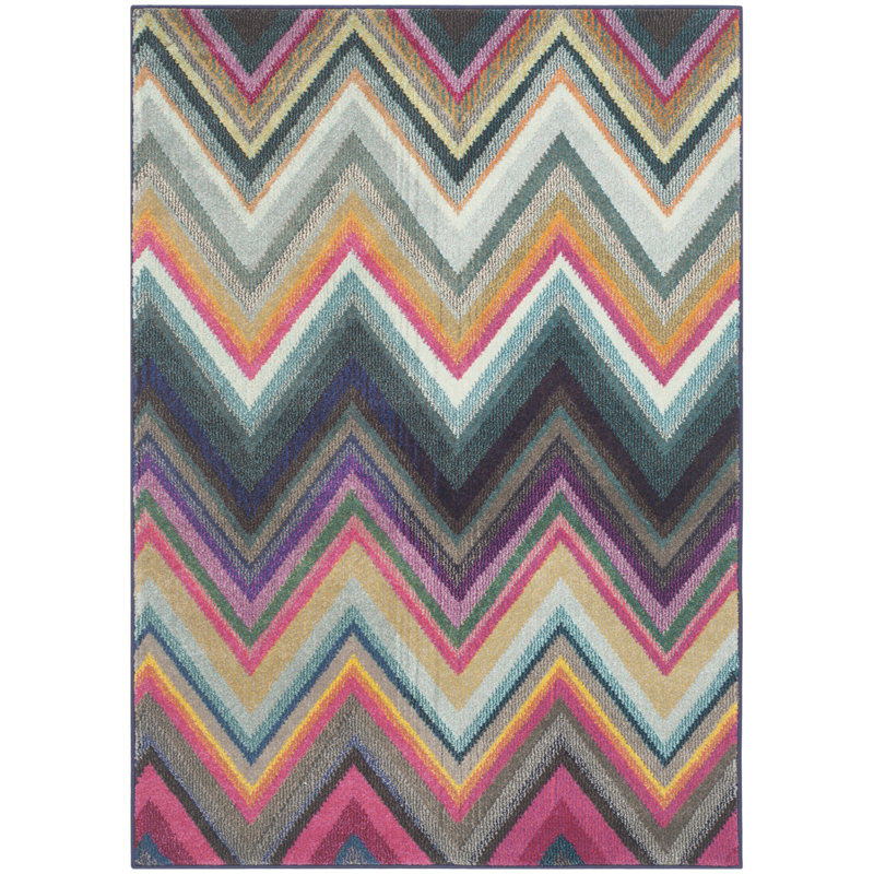 Tapis à chevrons Aljoharah Performance, Rectangle 4 pi x 5 pi 7 po