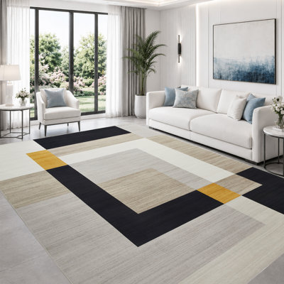 Abstract Machine Printed Area Rug