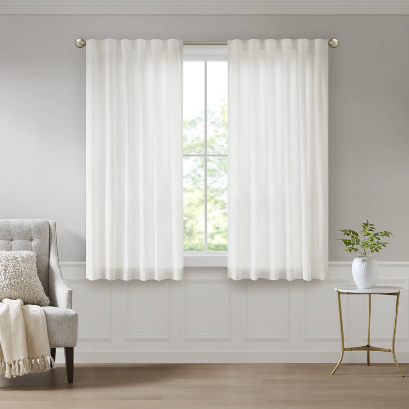Rideaux et rideaux d'intimité légers, panneaux en microfibre blanche de 52 po x 95 po, Modern Home Design