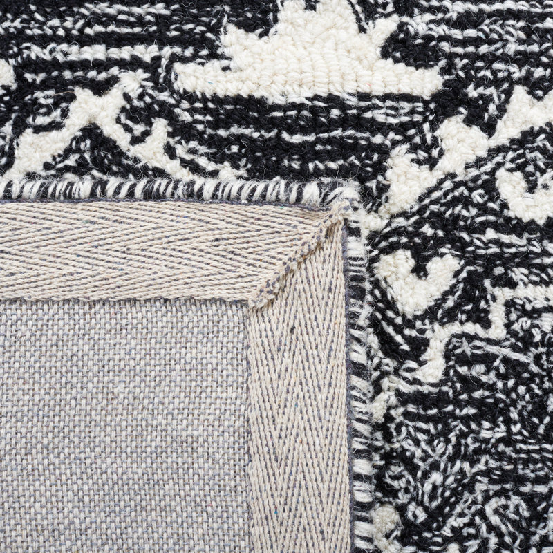 Tapis marocain en laine et coton touffeté à la main Sherill, Carré 6 pi