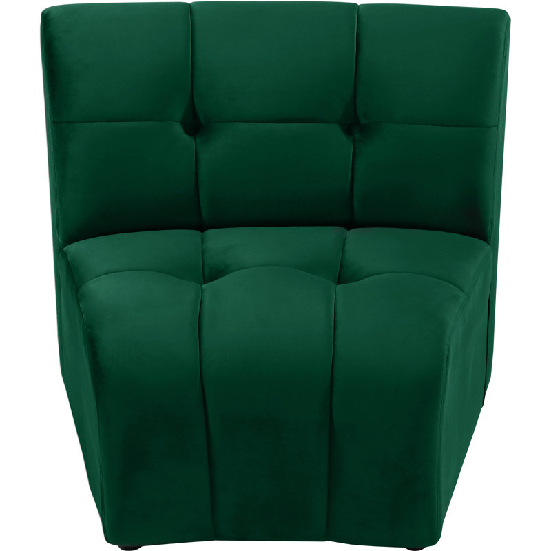 Chaise d'appoint en velours touffeté de 83,82 cm de largeur Jedson, Velours vert