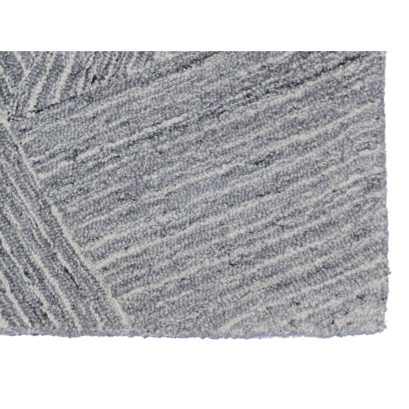 Marut Hand Tufted Abstract Area Rug in Light Gray, Rectangle 9' x 12'