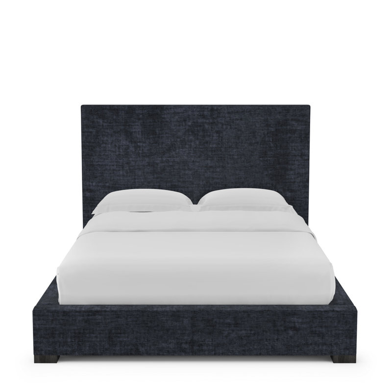 Sloan Upholstered Bed, California King, Plush Velvet Pumice, Ebony