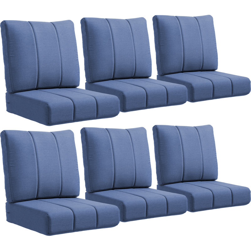 Tracie 24"W X 24"D Outdoor Deep Seating Cushion Set For Patio Furiture, Blue, 6