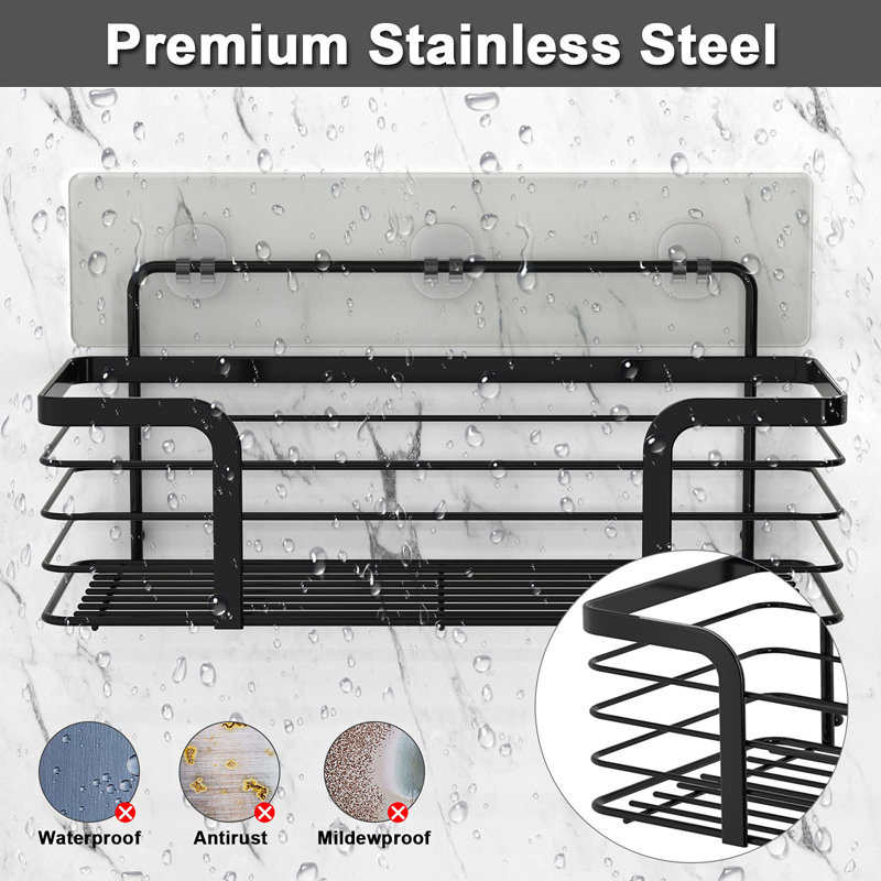 Suction Stainless Steel Shower Caddy