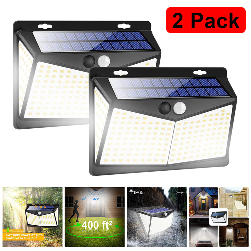 1 - Head LED Solar Powered Dusk to Dawn Outdoor Security Flood Light with Motion Sensor and Timer