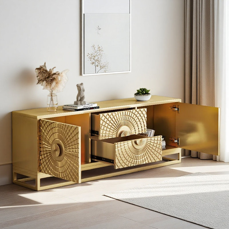 Meuble télé doré moderne et luxueux