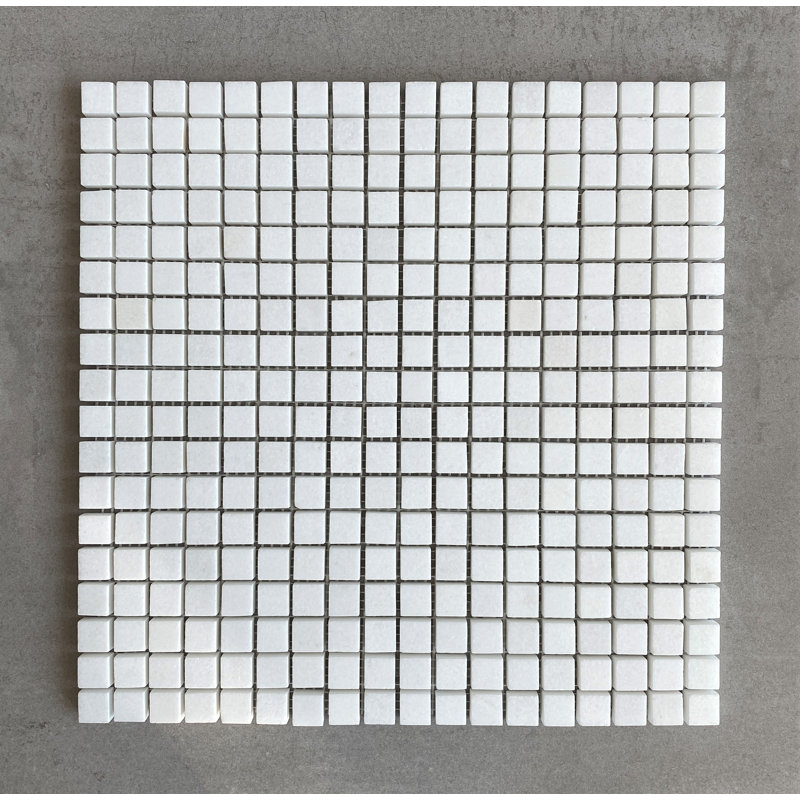 Carreau de mosaïque de mur et de plancher en marbre blanc de 5/8 po x 5/8 po Thasoos