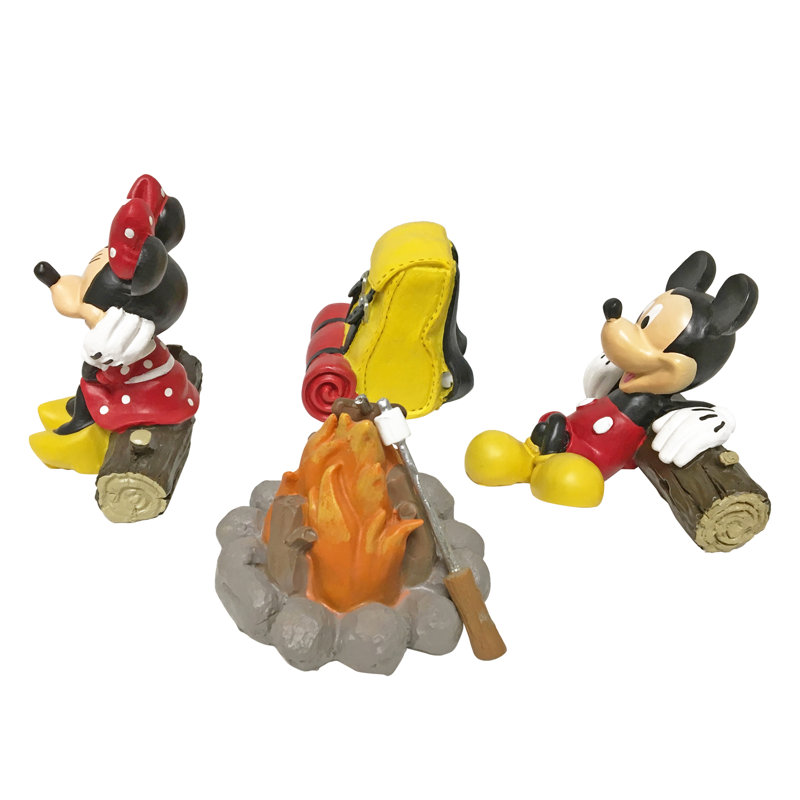 Ensemble de 4 statues de jardin Disney Mickey and Minnie