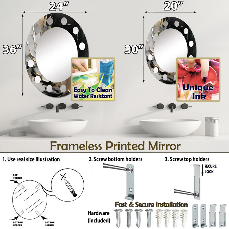 Miroir mural Zolie, 30 po x 20 po
