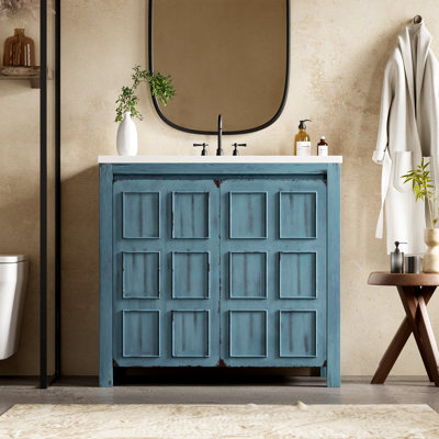 Meuble-lavabo simple 36 po avec lavabo en céramique