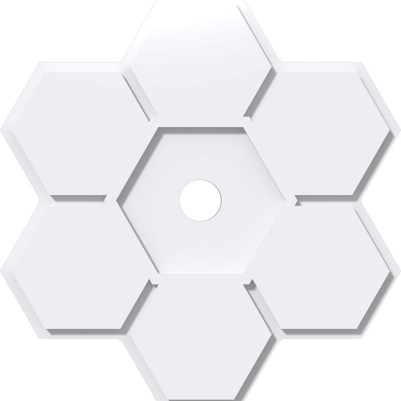Médaillon de plafond contemporain en PVC de qualité architecturale Daisy, H 1 po x l 40 po x P 40 po