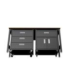 Fortress 72" W Workbench with 2 Mobile Garage Cabinets