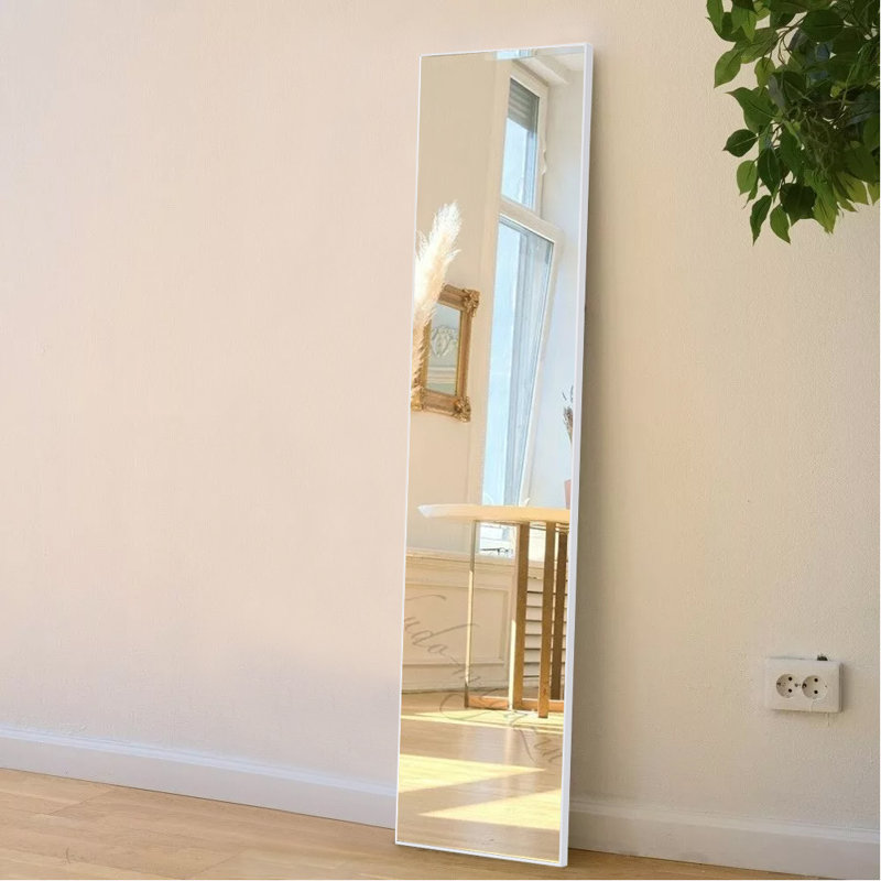 Metal Rectangle Mirror, White