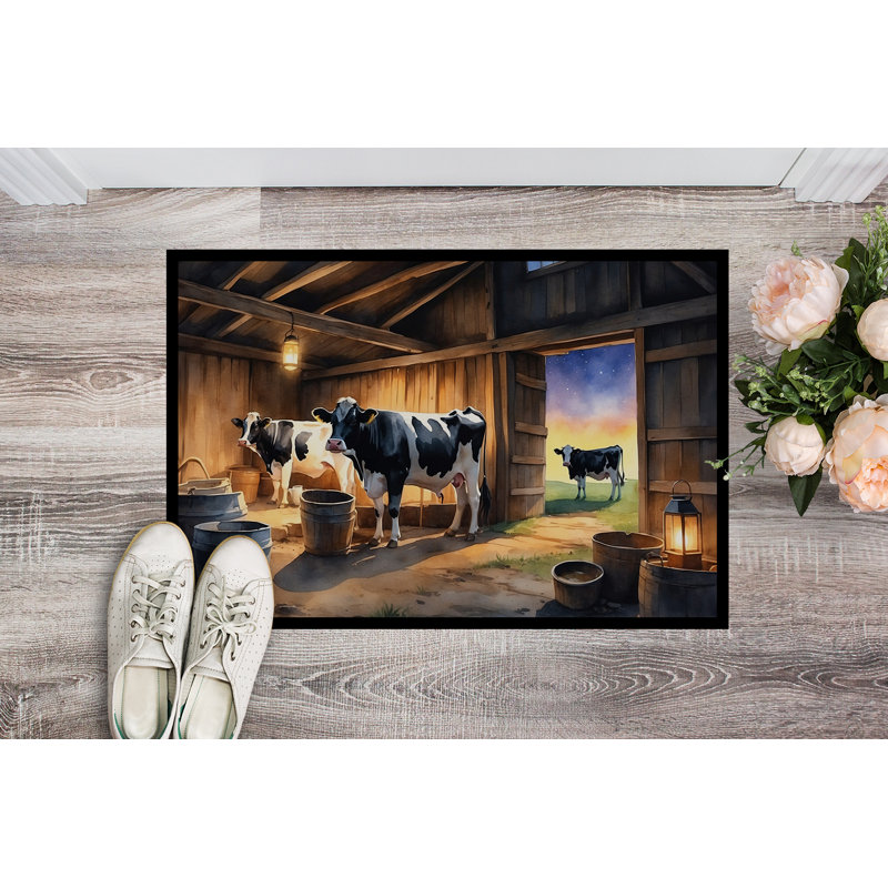 Cows Evening Milking Time Doormat, 24" W x 36" L