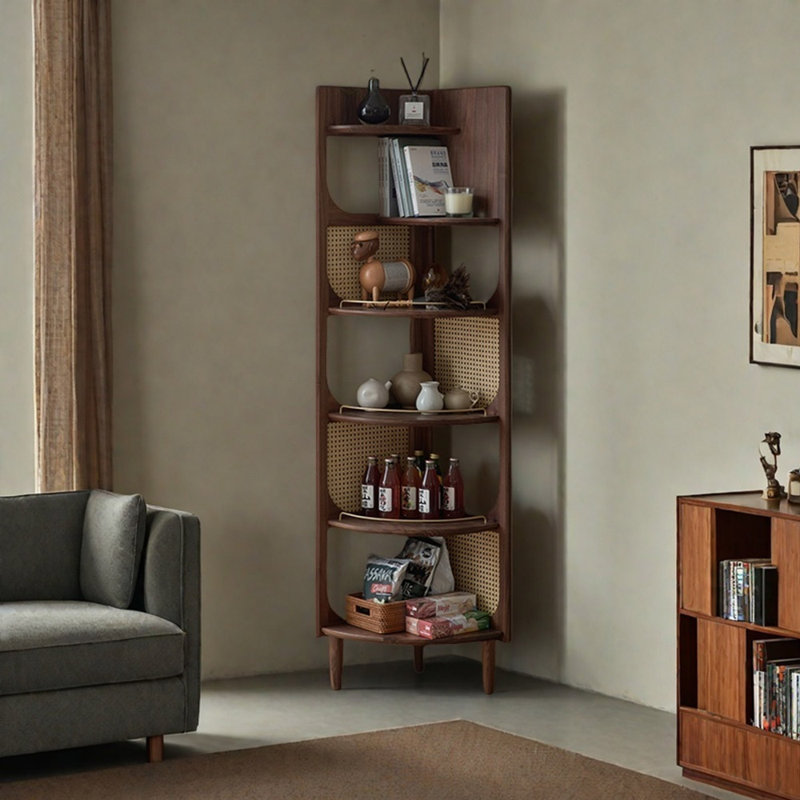 Vintage European Corner Bookcase | Stylish Storage