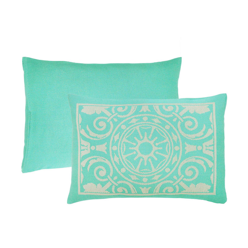 Turquoise Cotton Blend Medallion Full Bedspread Set