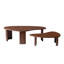 Ensemble de 2 tables basses modernes de forme irrégulière pour le salon, tables basses gigognes faciles à assembler, tables d'appoint de bout pour le bureau du salon, couleur noyer