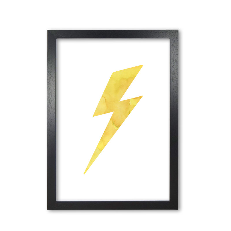 Thunderbolt - Painting, 30 cm H x 21 cm W x 5 cm D, Black Grain Frame