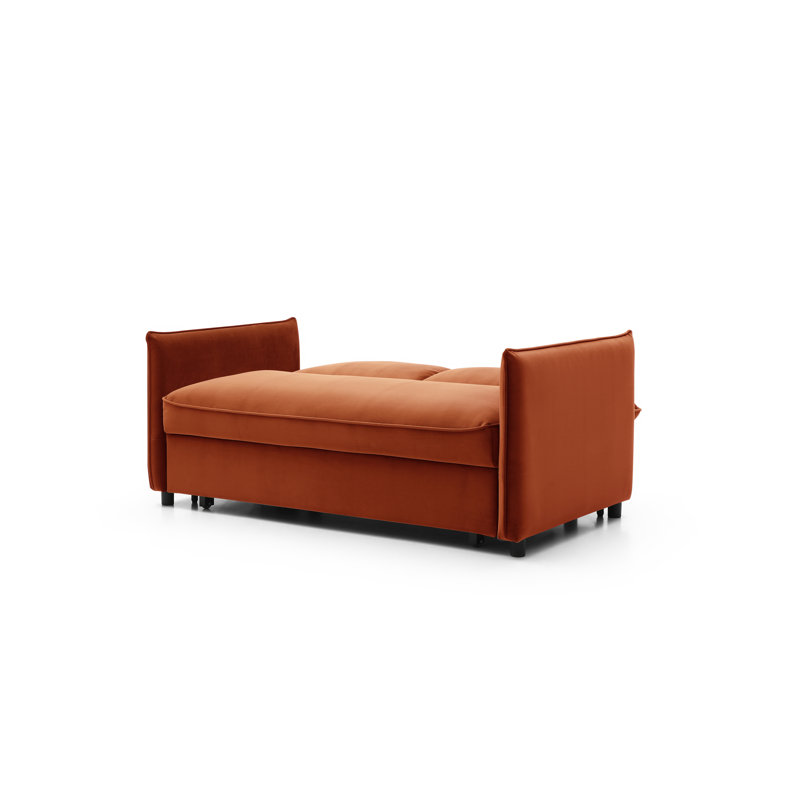 Betty 2 Seater Velvet Sofa Bed, Orange