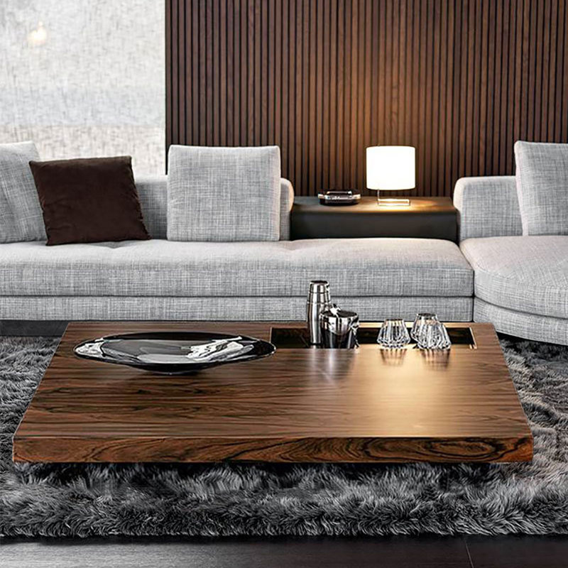 Table basse à double caisson, H 12,6 po x L 47,2 po x l 47,2 po