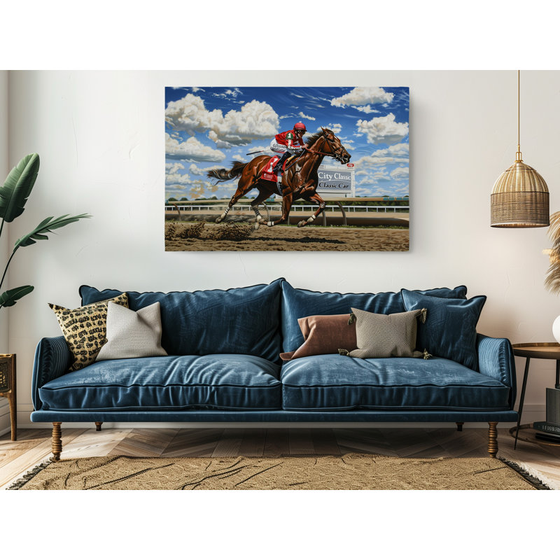 Reproduction de peinture, "Jockey Riding a Horse", art mural moderne pour la maison et le bureau, H 16 po x l 24 po