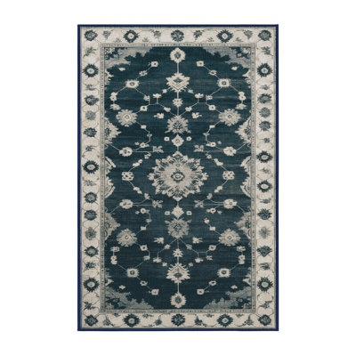 Tapis bleu lavé à la machine