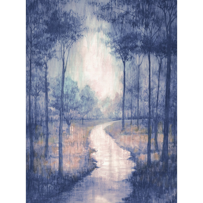Forest with Path - Painting Print, 76cm H x 51cm W, Wrapped Canvas
