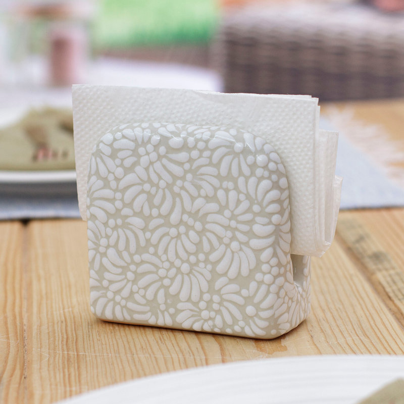 Handmade Paradisiac Spring Ceramic Napkin Holder