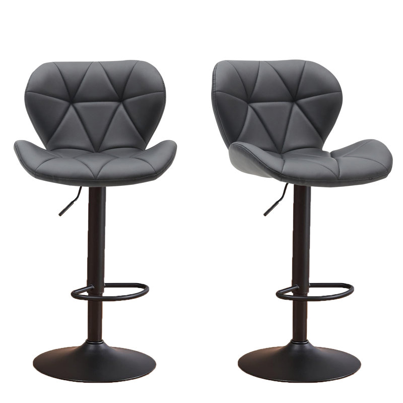 Tabouret pivotant à hauteur ajustable Imtiyaaz, Noir