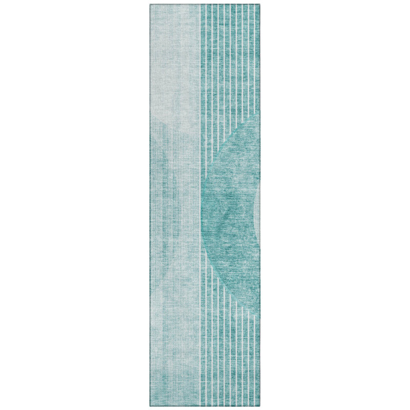 Washable Striped Indoor / Outdoor Rug, Runner 2'3" x 7'6"