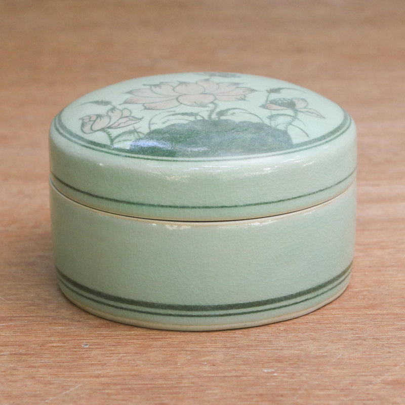 Boîte à accessoires en céramique Tranquil Vision Celadon