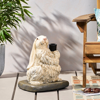 Base de parasol Rabbit - Matériau en béton et en résine, de couleur blanc mat, robuste, convient à différentes tailles de poteaux, sans support d'assemblage blanc, stable,