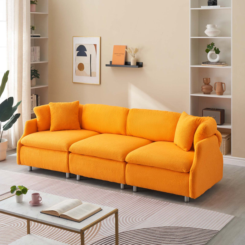 Canapé avec coussins l 95,3 po, Teddy orange