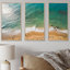 Vue aérienne des vagues côtières vertes I - plage et océan, art mural