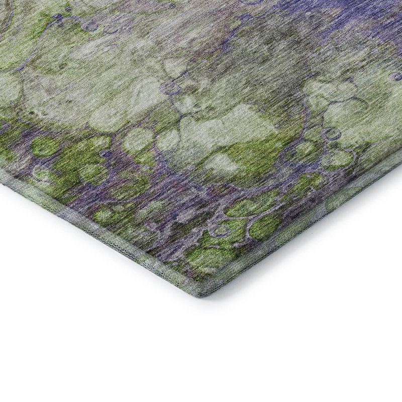 Tapis mauve de qualité supérieure lavable à la machine Prisco, Rectangle 10 pi x 14 pi