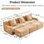 Camel à trois places sans os, tissu, sans assemblage, accoudoir incurvé, structure coulissante, éponge ergonomique haute densité 32d pour une détente confortable en couleur, design de qualité, détente à la maison