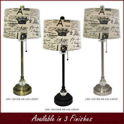 Ensemble de lampe de table 28" coquille d’œuf french print Michalak