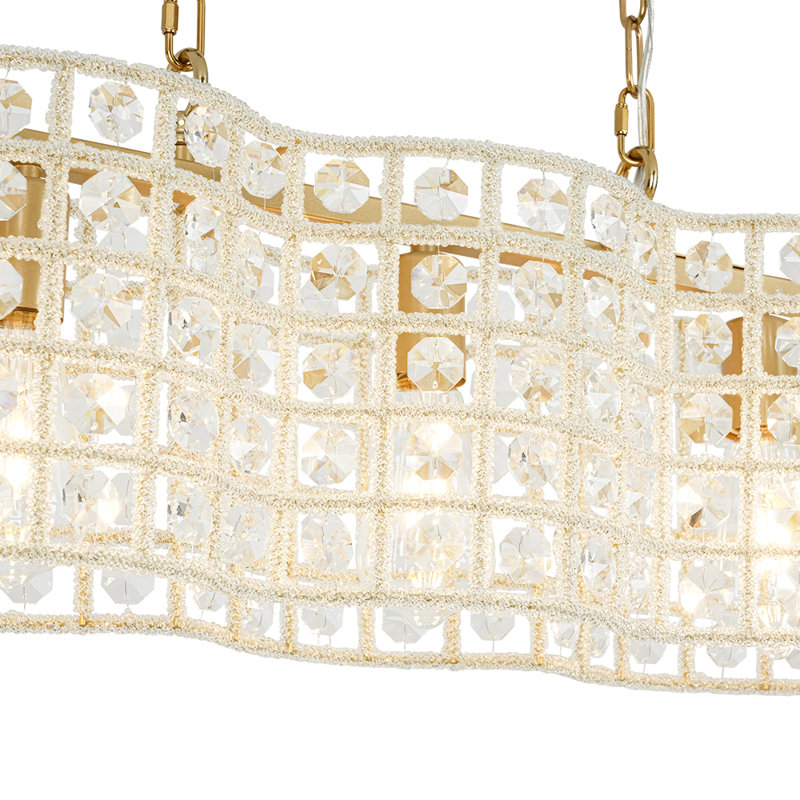 Luxe 5 - Light Long Oval Crystal Chandelier For Dining Table, 10.20" H x 40.20" W x 8.30" D