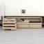 Lit plateforme simple en forme de L avec 3 tiroirs de rangement, cadre de lit en bois massif avec garde-corps de sécurité-958472541