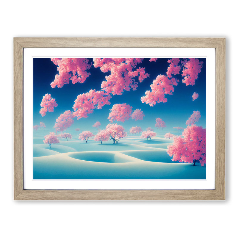 Magnetic Spring Forest - Framed Print, 46cm H x 64cm W x 2cm D, Oak