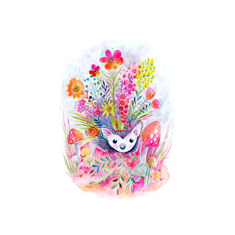 Hedgehog 1 Piece Wrapped Canvas Wall Art, 45.72 cm H x 30.48 cm W