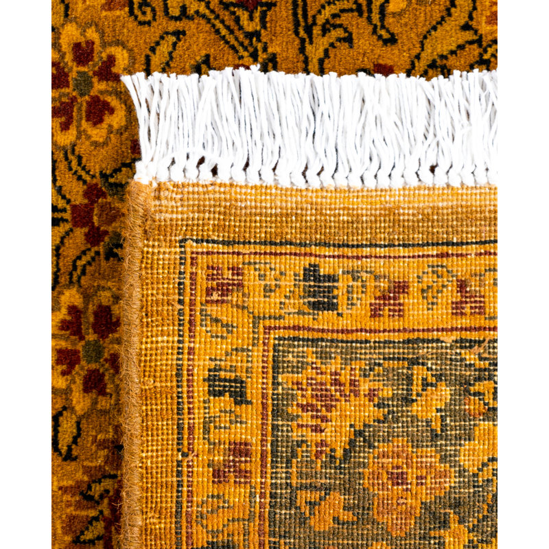 Overdyed Hand-Knotted Wool Modern-Contemporary Gold Area Rug 3' 2" x 5' 1"